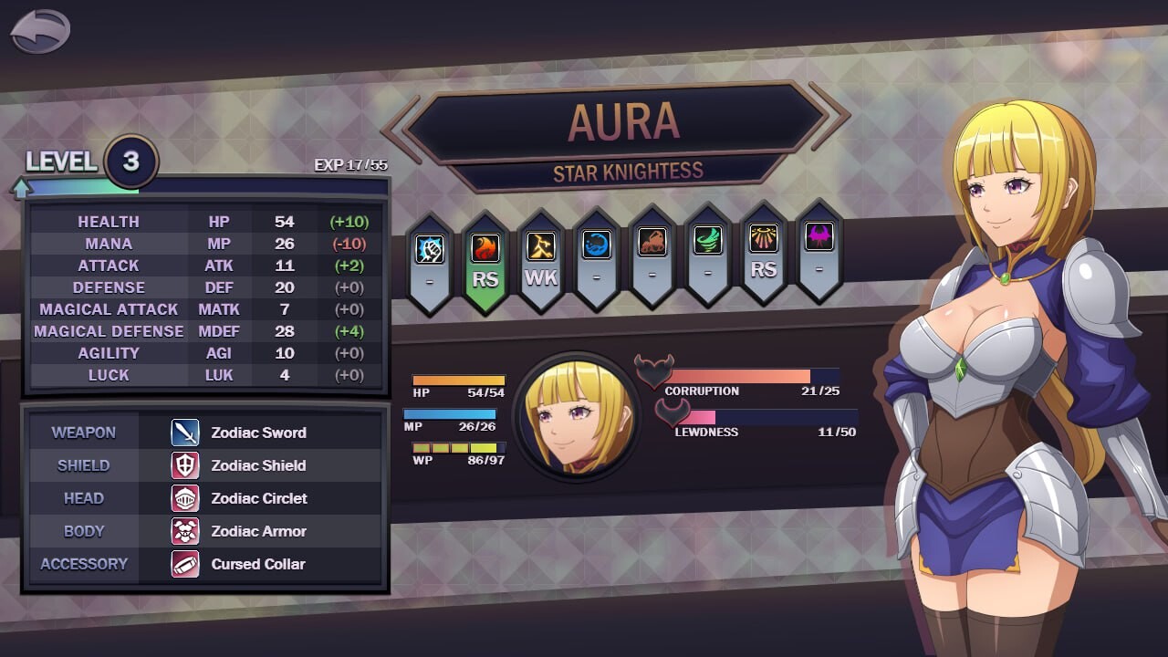 更新[欧美RPG/无码/幻想] 星之骑士姬奥拉 Star Knightess Aura V1.3.3 AI汉化步兵版+存档 [920M]